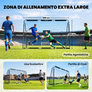 Porta da Calcio 3 x 2 m con Rete Robusta e Telaio in Metallo Stabile      