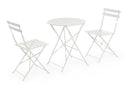 Set 3 Pezzi Bistrot da Giardino con Tavolo e 2 Sedie in Acciaio Verniciato Austin Bianco  
