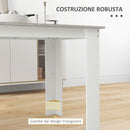 Tavolo da Pranzo Moderno per 4-6 Persone 120x69x75 cm in Legno Grigio e Bianco   