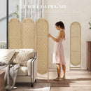 Paravento da Interni Pieghevole a 3 Pannelli 120x170 cm Stile Bohemien in Carta e Legno di Pino Color Legno      