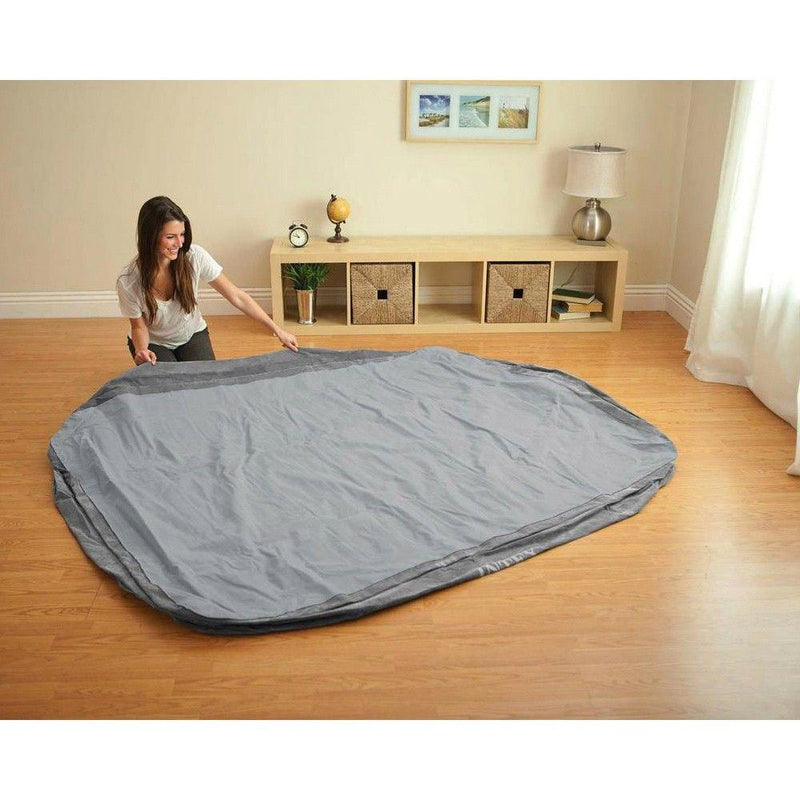 Materasso Matrimoniale Gonfiabile 152x203xh46 cm Floccato da Campeggio con Pompa Intex