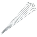 Set Confezione di 6 Spiedini in Acciaio per Barbecue Bbq Lunghezza 35 Cm