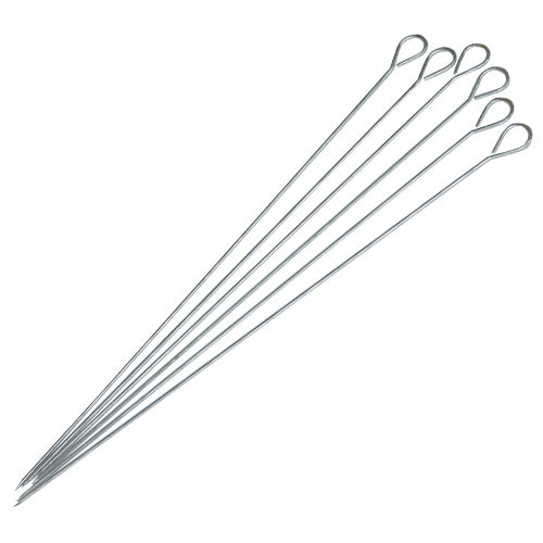 sconto Set 6 Stück Stahlspieße für Barbecue BBQ Länge 35 cm 