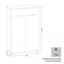 Mobiletto con 2 Anta e 1 Cassetto 60x38x103 h cm in Truciolare bilaminato Rovere Grigio