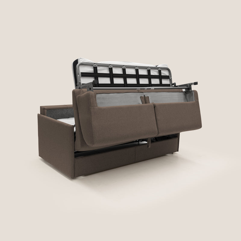 Divano Letto 3 Posti 189x96x96 cm Evans in Tessuto Marrone