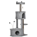 Albero Tiragraffi per Gatti 60x40x133 cm in Sisal e Peluche Grigio