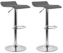 Set 2 Sgabelli 38x40x54/74 cm in Ecopelle con Base Cromata Grigio