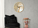 Orologio Oro Tree Ø55x4 cm in Ferro Specchio e MDF Oro