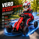 Go Kart Elettrico per Bambini 3-8 Anni 12V 3-5 km/h con Cintura di Sicurezza Capacità 30 kg Rosso      