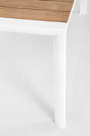 Tavolo da Giardino 180x90x75 cm in Alluminio Cameron Bianco
