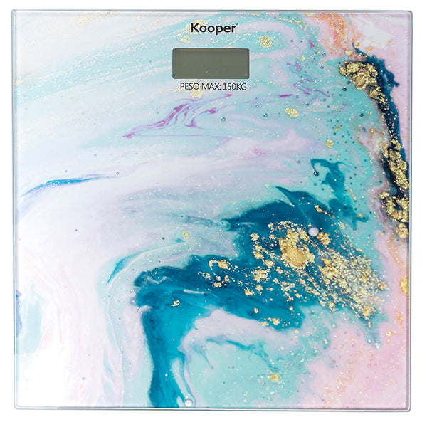 prezzo Elektronische Waage Max 150 Kg aus rosafarbenem Kooper-Glas