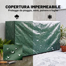 Portalegna 0,6 m³ 200x36x99 cm Regolabile con Telo Impermeabile in PE e Struttura in Metallo Nero e Verde Scuro      