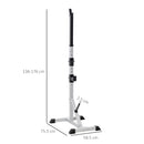 Set 2 Supporti per Bilanciere con 3 Ganci Altezza Regolabile e Portata 200kg in Acciaio    