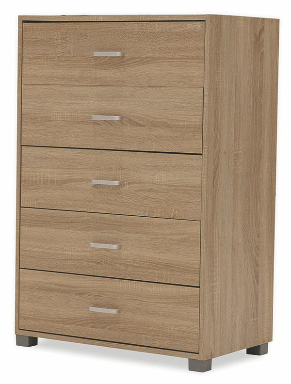 Kommode 5 Schubladen 68x40x101 cm in Soriani Eiche MDF online