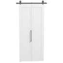 Porta Scorrevole a Libro 90x210 cm con Superficie Verniciabile in MDF e Carbonio Bianco  