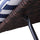 Doppelgarten-Sonnenliege aus braunem Rattan und weißen/blauen Streifen