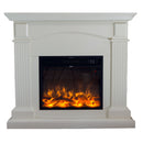 Camino Elettrico da Pavimento 113,7x102,2x28,2 cm Effetto Fiamma 1500W Sined Cetona Bianco