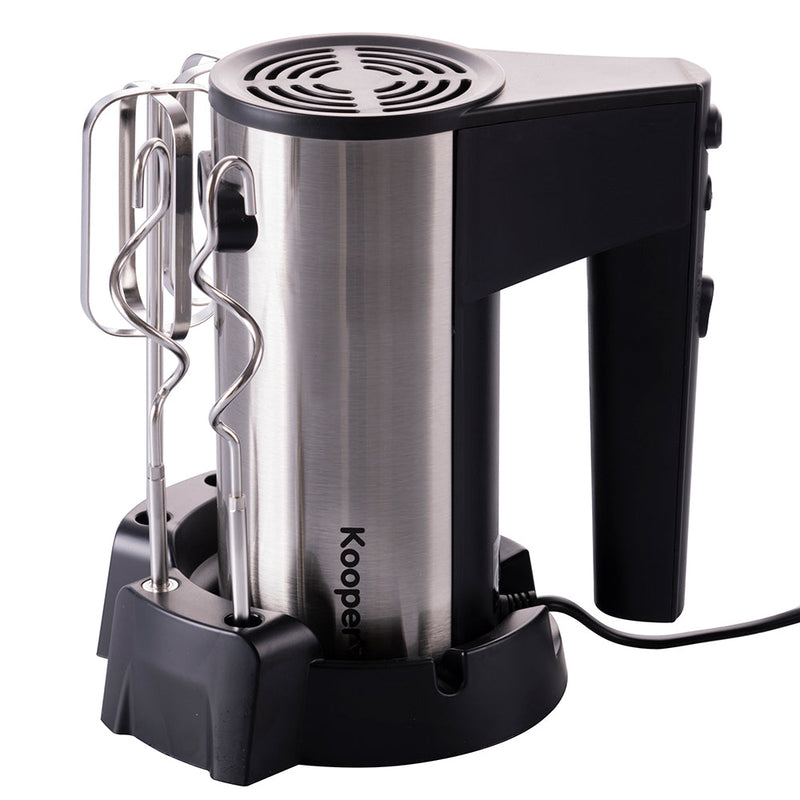 Sbattitore Elettrico Doppie Fruste 5 Velocità 330W Kooper Twistand Nero e Acciaio