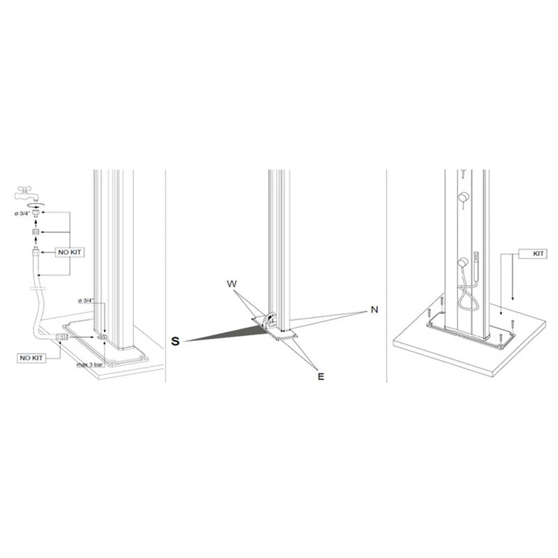 Doccia da Giardino Miscelatore e Lavapiedi Arkema Jolly Inox Paint