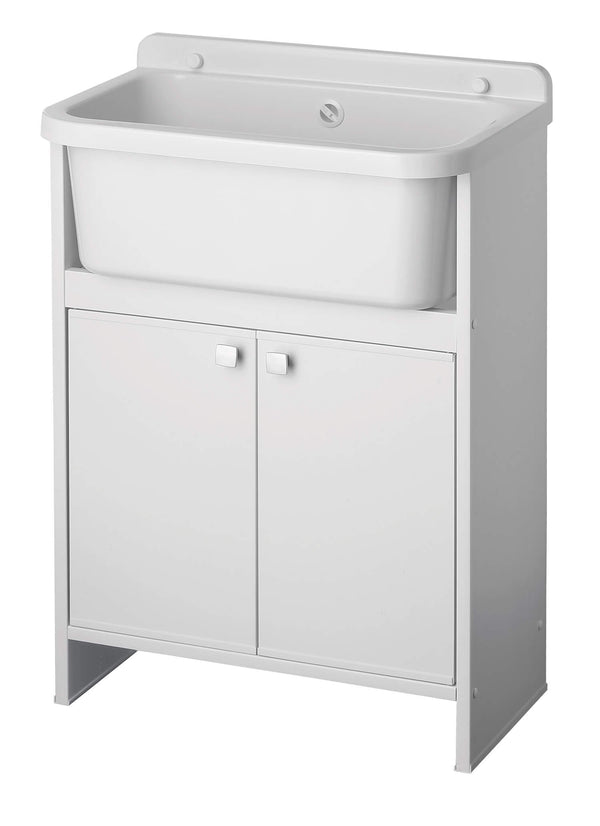 PVC-Wäscheschrank 55 x 35 x 78 cm 2 Türen für drinnen und draußen Forlani klar weiß prezzo