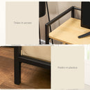 Mobile TV Max 55” 120x40x59 cm in Acciaio e Truciolato Nero e Legno Naturale