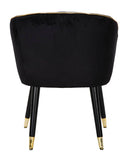 Poltrona Paris 62x58x78 cm in Legno Spugna Metallo e Poliestere Nero e Oro