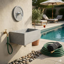 Lavello Rettangolare 45x35 cm con Rosone Installazione a Muro in Cemento Madrid Grigio