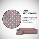 Copridivano in Poliestere con Penisola Sinistra Bordeaux Varie Misure