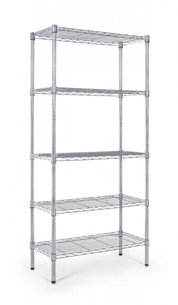 Bücherregal 5 Regale Chrome Eco in Stahl sconto