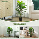 Pianta Artificiale Ficus Lyrata Alta 80 cm per Interni con Vaso in PEVA Verde  
