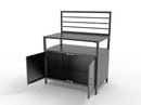 Modulo Componibile Ompagrill con Piano di Lavoro e Armadietto 100x61,5x130 cm in Alluminio Verniciato Nero