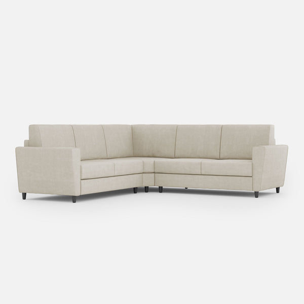 online Divano Angolare 5 Posti 248x248x85 cm Yasel in Tessuto Latte