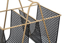 Porta Giornali Double 31x40x42,5 cm in Ferro Nero e Oro