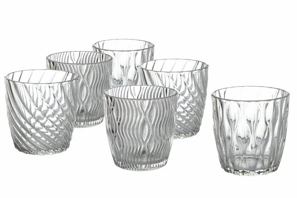 Set mit 6 Wassergläsern aus Glas 325 ml Villa d'Este Home Tivoli Waves prezzo