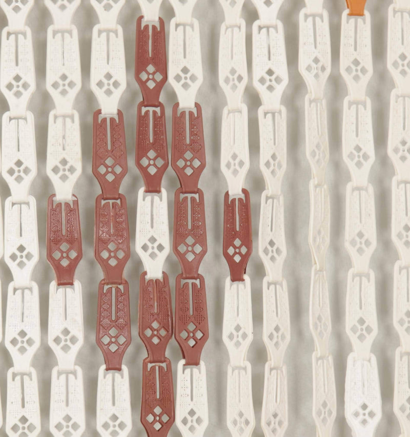 Tenda a Fili per Porta Antimosche 125x240 cm in Plastica Rombi Noce Chiaro Media