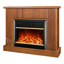 Camino Elettrico da Pavimento 85x110x27 cm Effetto Fiamma 1500W Madeira & Mars Noce