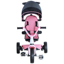 Passeggino Triciclo per Bambini con Maniglione Tettuccio e Cestino Rosa Chiaro 