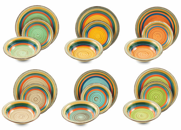 acquista 18-teiliges Tafelservice aus Soriani Mambo Multicolor Steingut