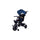 Passeggino Triciclo con Sedile Girevole 65x47x110 cm con Cappotta e Cestini Blu