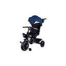 Passeggino Triciclo con Sedile Girevole 65x47x110 cm con Cappotta e Cestini Blu  