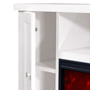 Camino Elettrico da Pavimento 75x150x30 cm Effetto Fiamma 1500W Mozart & Tasmania Bianco