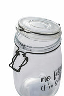 Barattolo con Scritta Ø10,8x17,3 cm in Vetro con Chiusura in Metallo VdE Tivoli 1996