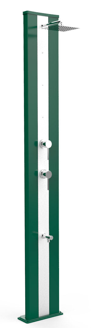 Doccia Solare da Giardino 40L Miscelatore Nebulizzatore e Lavapiedi Arkema Dada S Fascia Inox Verde scuro prezzo