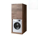 Mobile Lavanderia a Colonna per Lavatrice o Asciugatrice con 2 Ante Installabili Sopra o Sotto 70x70x174A cm in Nobilitato Unika Bianco Latte