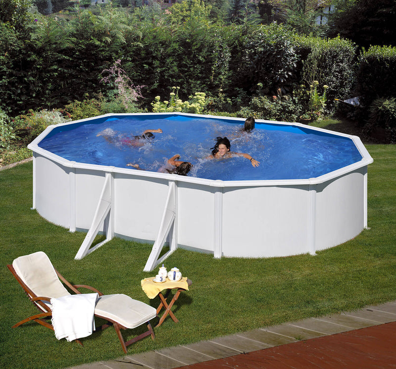 Piscina Ovale Fuori Terra 610x375xh120 cm in Acciaio e PVC Gre Fidji