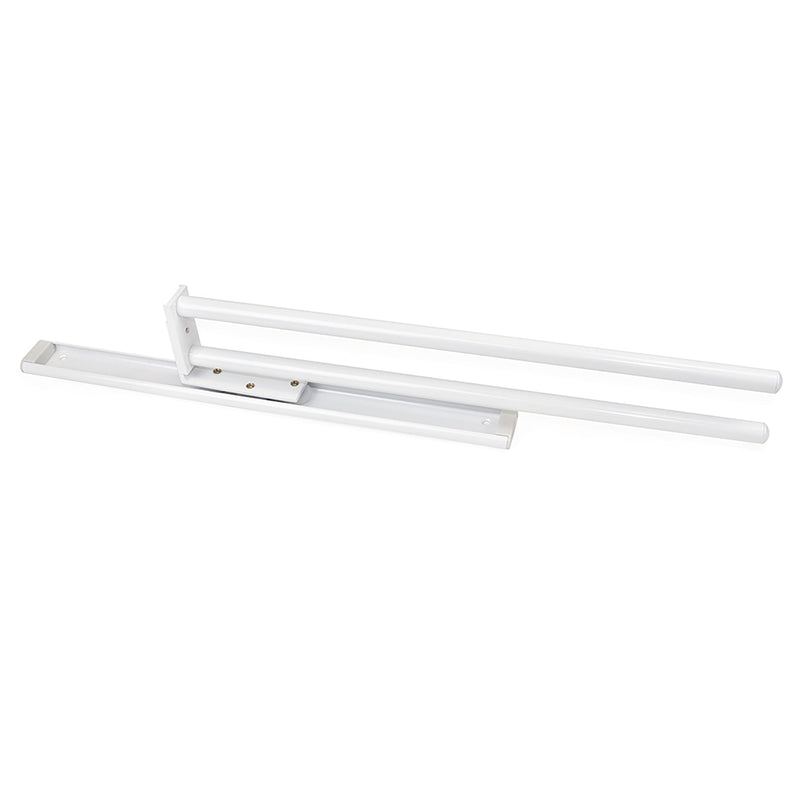 Porta Asciugamani Estraibile 2 Bracci 44 cm in Alluminio Emuca Bianco