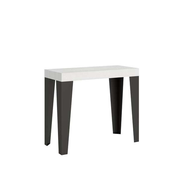 sconto Consolle Allungabile 90-300x40x77 cm in Nobilitato Bianco