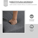 Divano 3 Posti 191x79x87 cm con Seduta Profonda e Imbottitura Spessa in Tessuto Grigio Scuro      