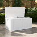 Baule da Esterno 140x68x68 cm Capacità 140L in PE Impermeabile e Scanalato Bianco  