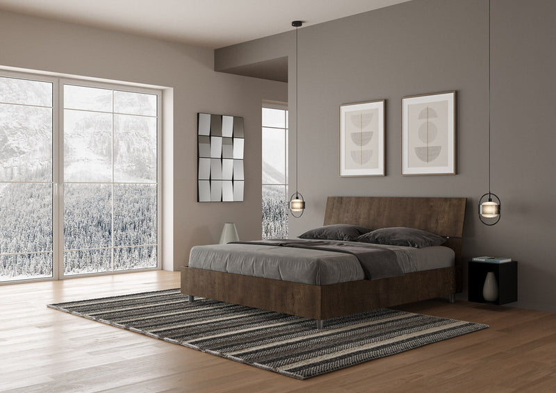 Letto Matrimoniale Testata Inclinata Demas Noce Varie Misure